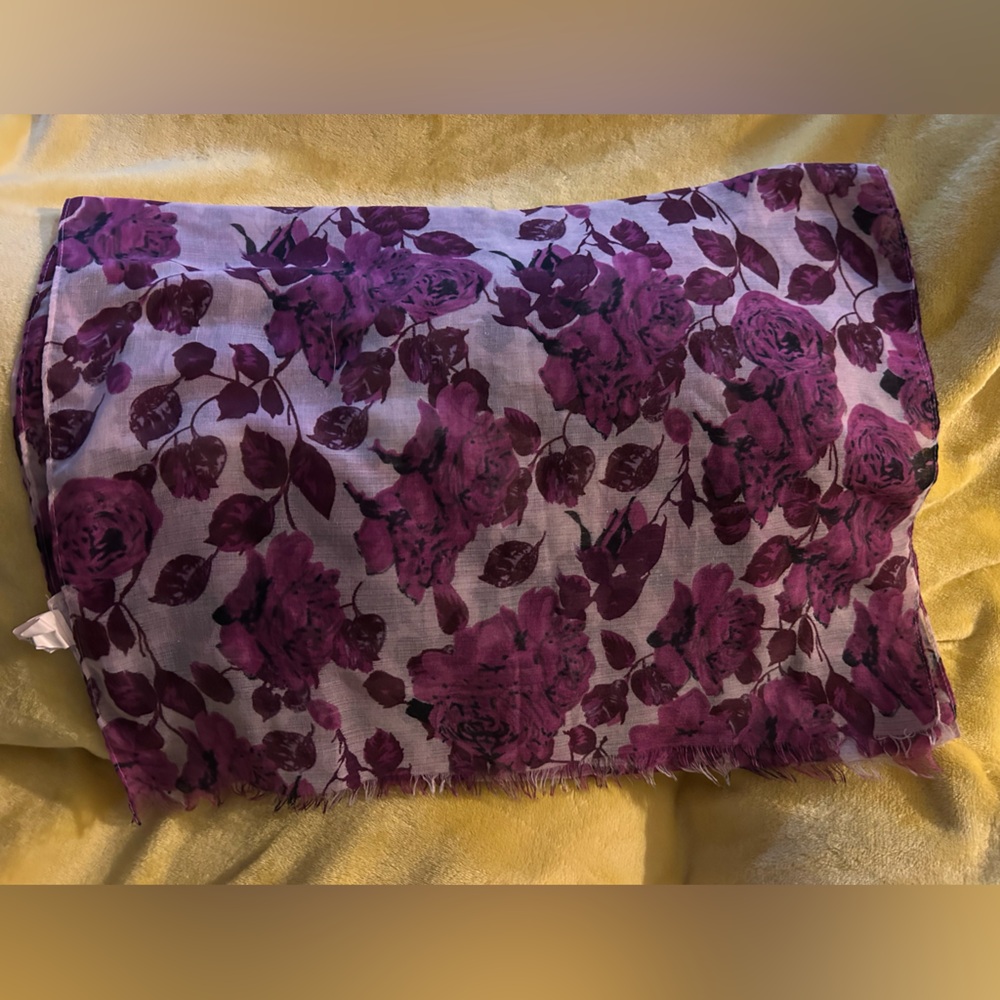 Floral Purple Fabric Scarf